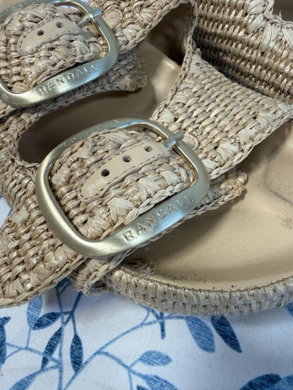 Loeffler Randall Theo Two Strap Chunky Woven Raffia Platform Sandals Size 8 - Picture 8 of 14